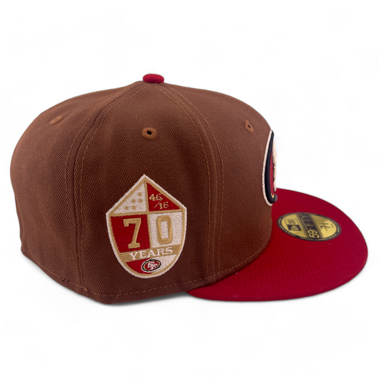 New Era San Francisco 49ers NFL Harvest Pack 70th Patch Tan 59Fifty Fitted Hat