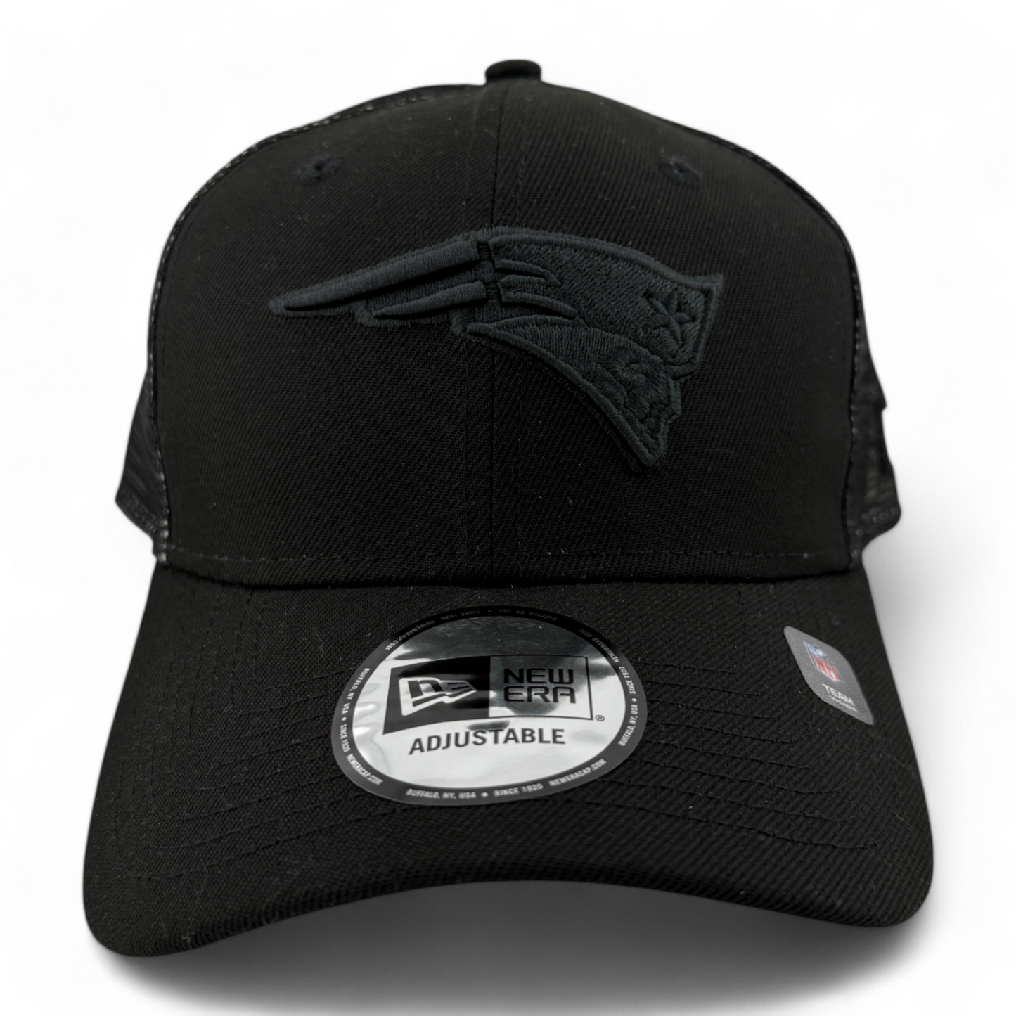 New Era New England Patriots NFL All Black Snapback Adjustable Trucker Hat Cap