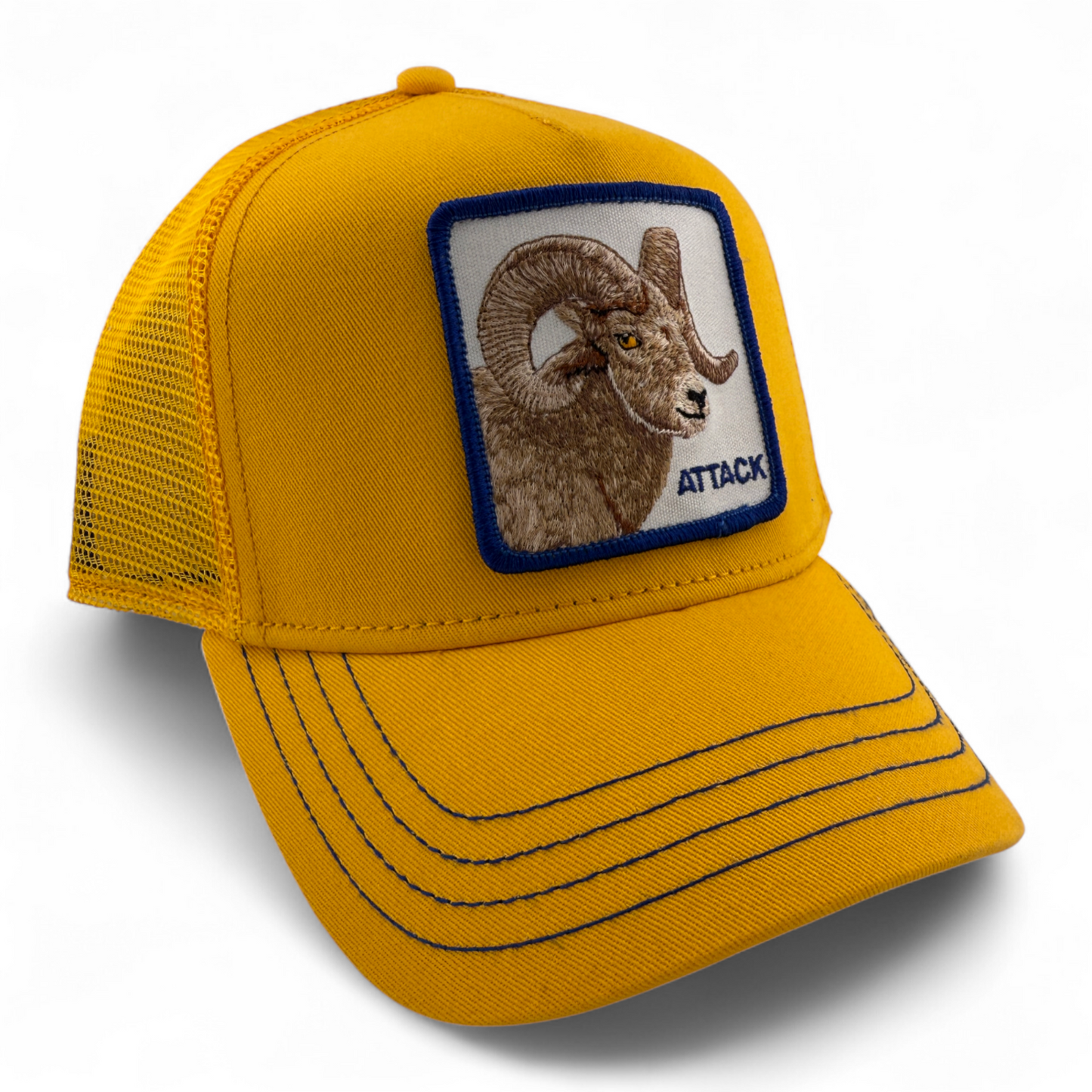 Goorin Bros Attack Ram Goat The Farm Mesh Trucker Snapback Adjustable Hat Cap