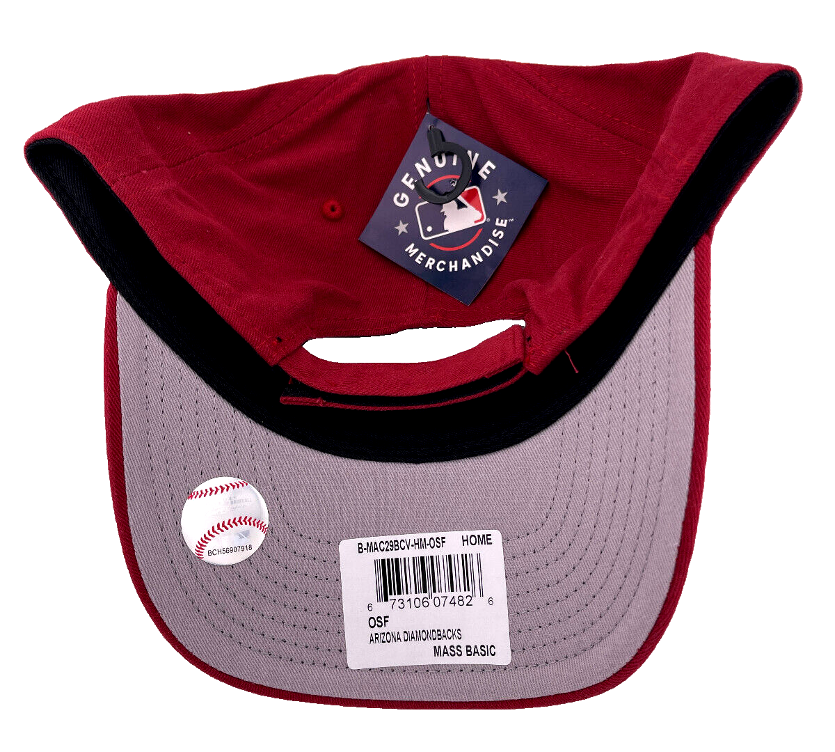 Fan Favorite Arizona Diamondbacks Logo MLB Red Maroon Grey UV Adjustable Hat Cap