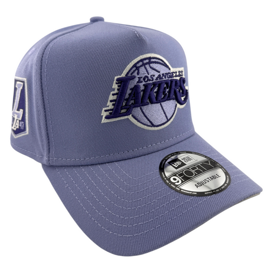 New Era Los Angeles Lakers NBA Lavender A-Frame 9Forty Snapback Adjustable Hat