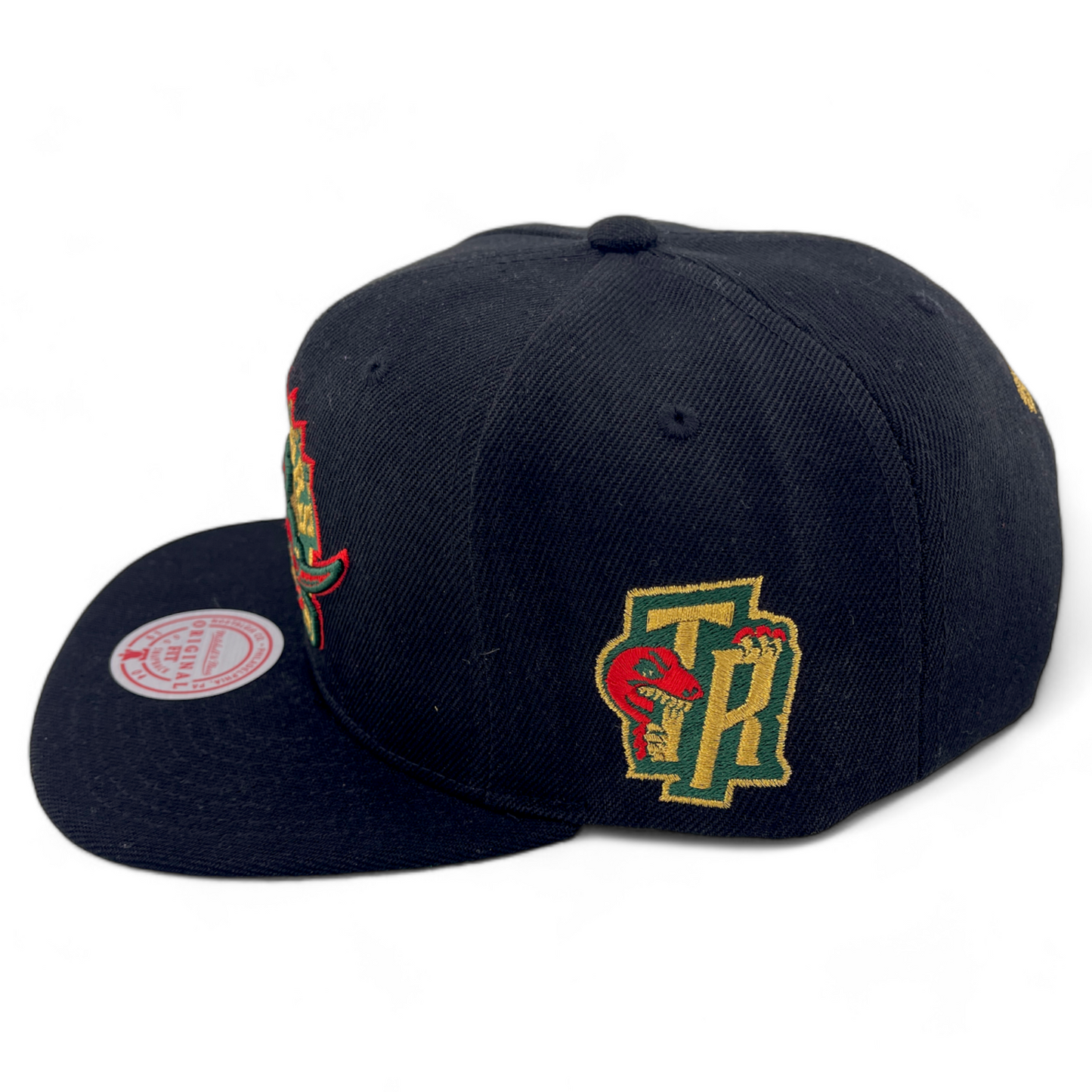 Mitchell & Ness Toronto Raptors NBA BHM Logo Gold Mettalic Logo Snapback Hat Cap