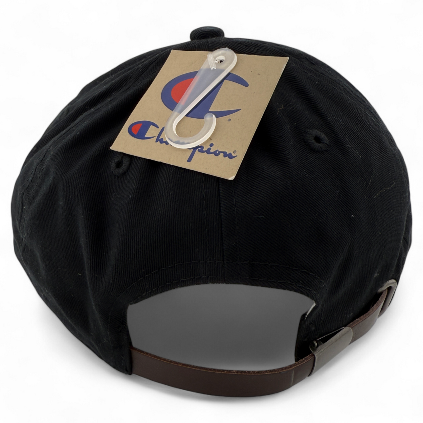 Champion Classic Script Twill All Black Logo Structured Adjustable Hat Cap