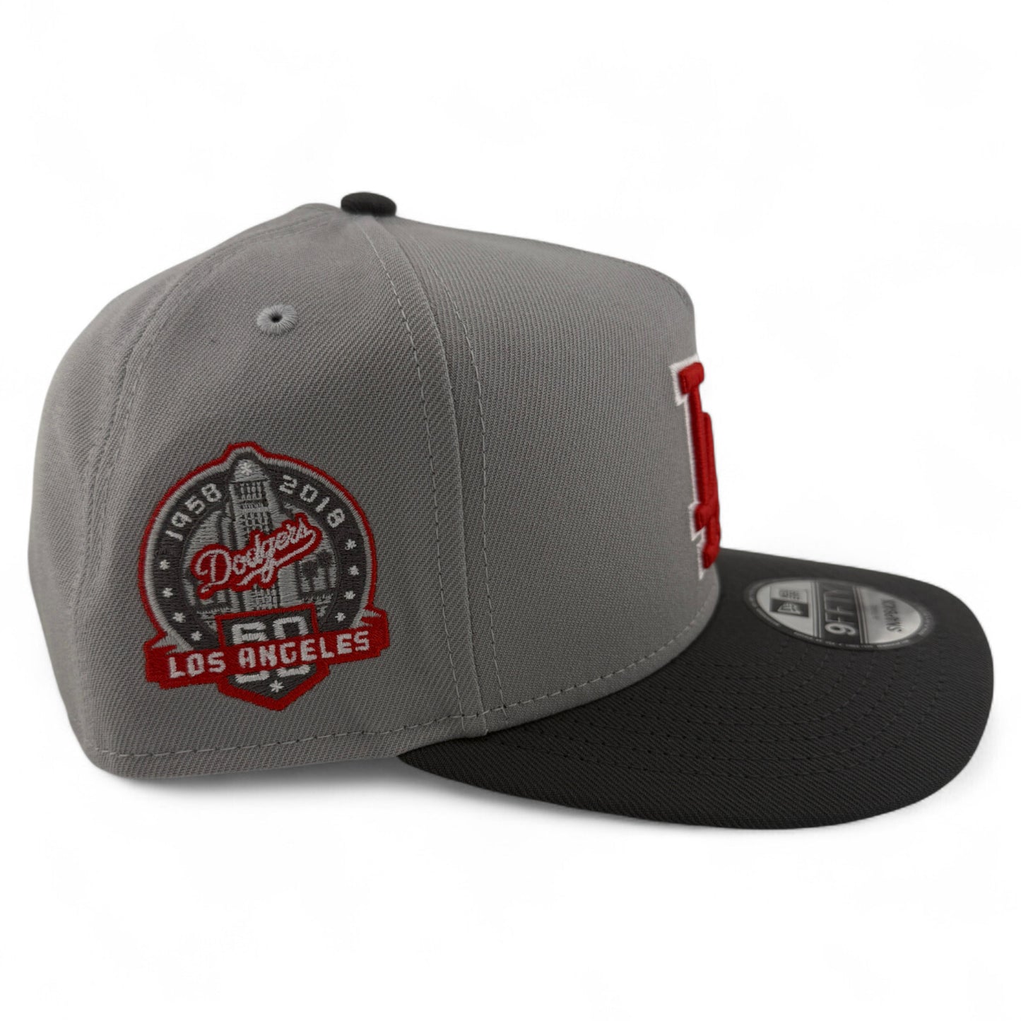 New Era Los Angeles Dodgers MLB Grey A-Frame 9FIFTY Snapback Adjustable Hat Cap
