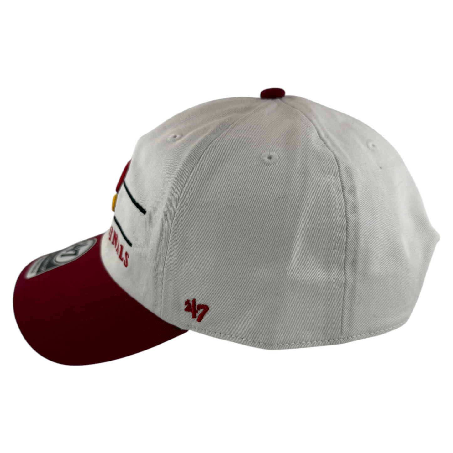 '47 Brand Arizona Cardinals NFL White/Red Logo Clean Up Adjustable Dad Hat Cap