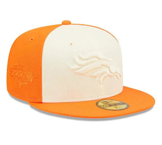 New Era Denver Broncos 2-Tone Cream/Orange XXXII Side Patch 59FIFTY Fitted Hat Cap