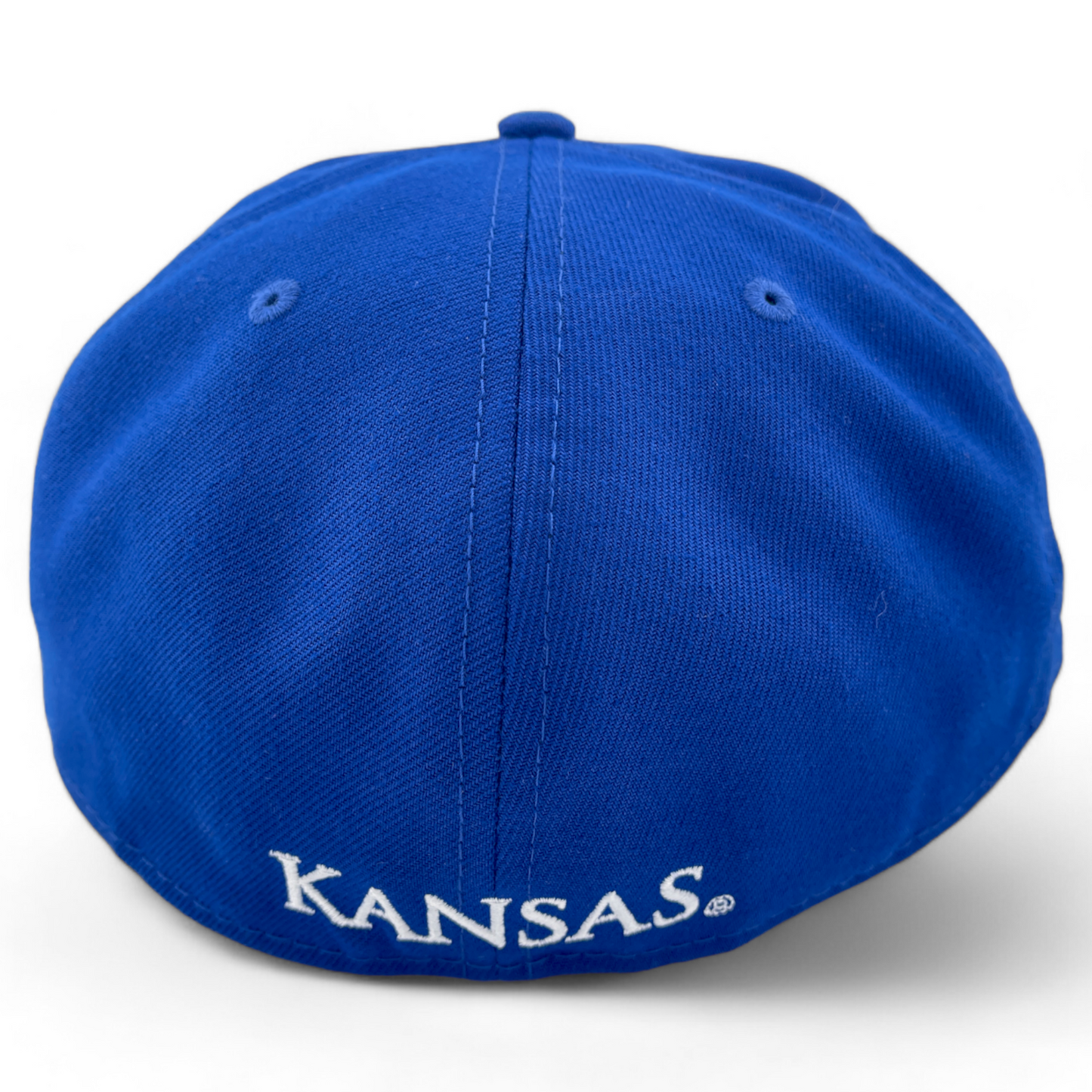 New Era Kansas University Jayhawks NCAA Blue 50th Patch 59Fifty Fitted Hat