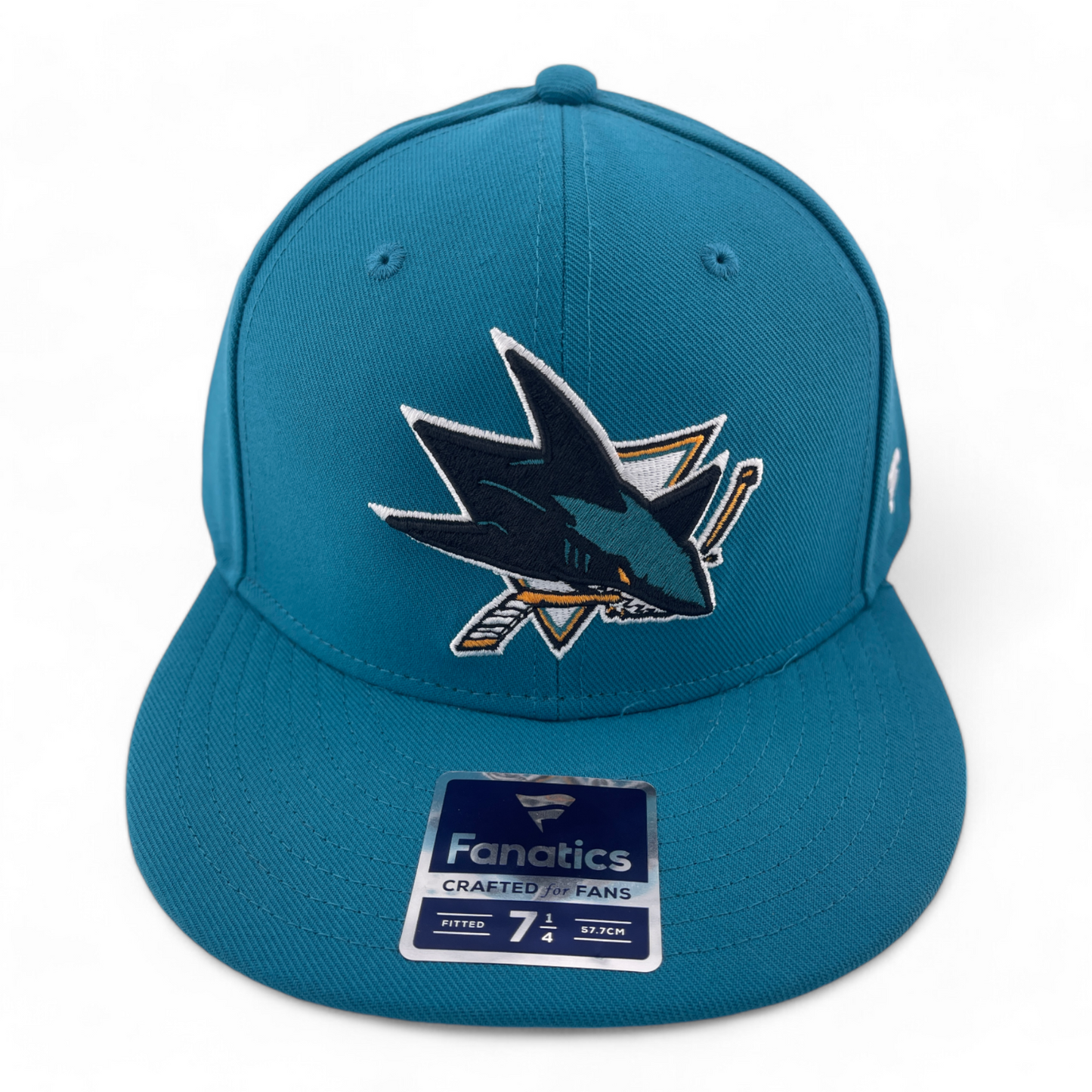 Fanatics San Jose Sharks NHL Hockey Teal Blue Core Primary Logo Fitted Hat