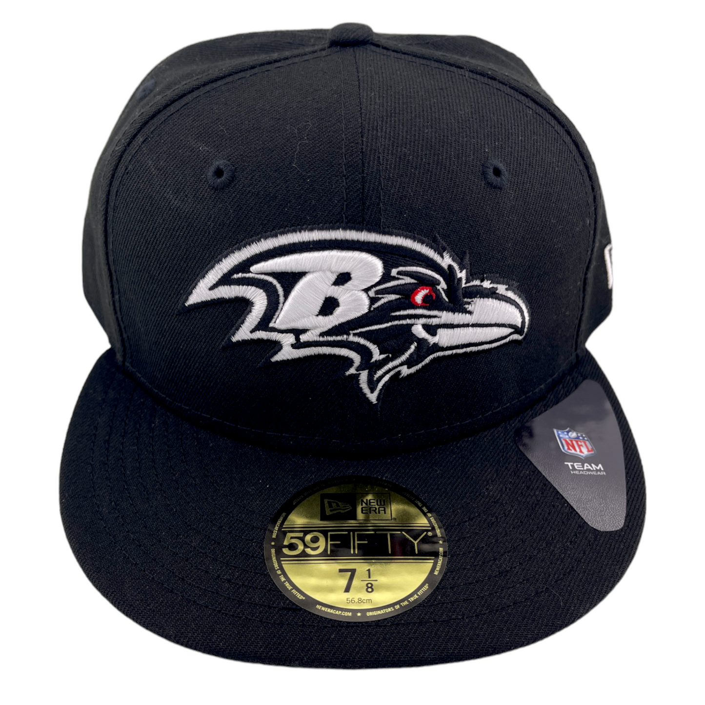 New Era Baltimore Ravens Black and White Logo Black/Grey UV 59Fifty Fitted Hat