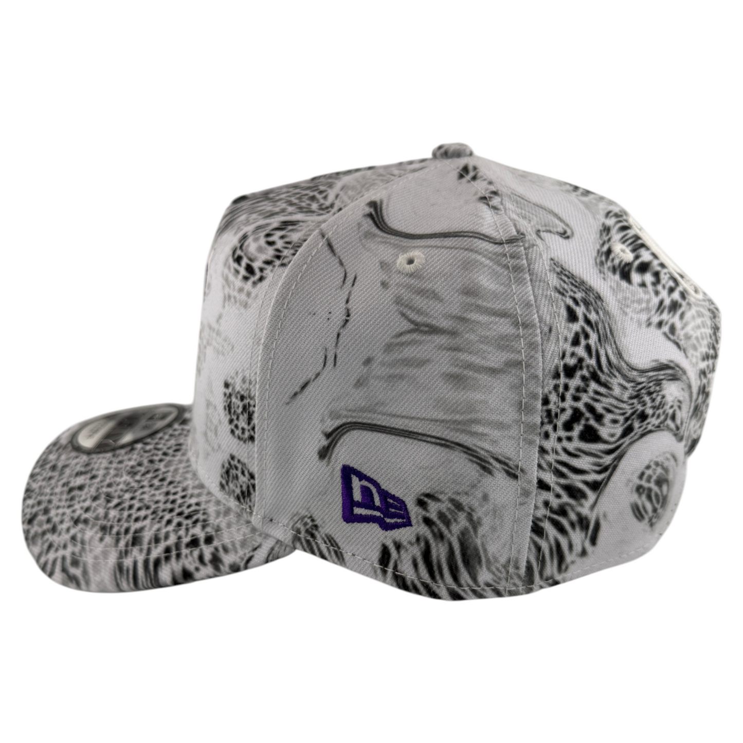 New Era Sacramento Kings NAB White Snake A-Frame 9Forty Snapback Adjustable Hat
