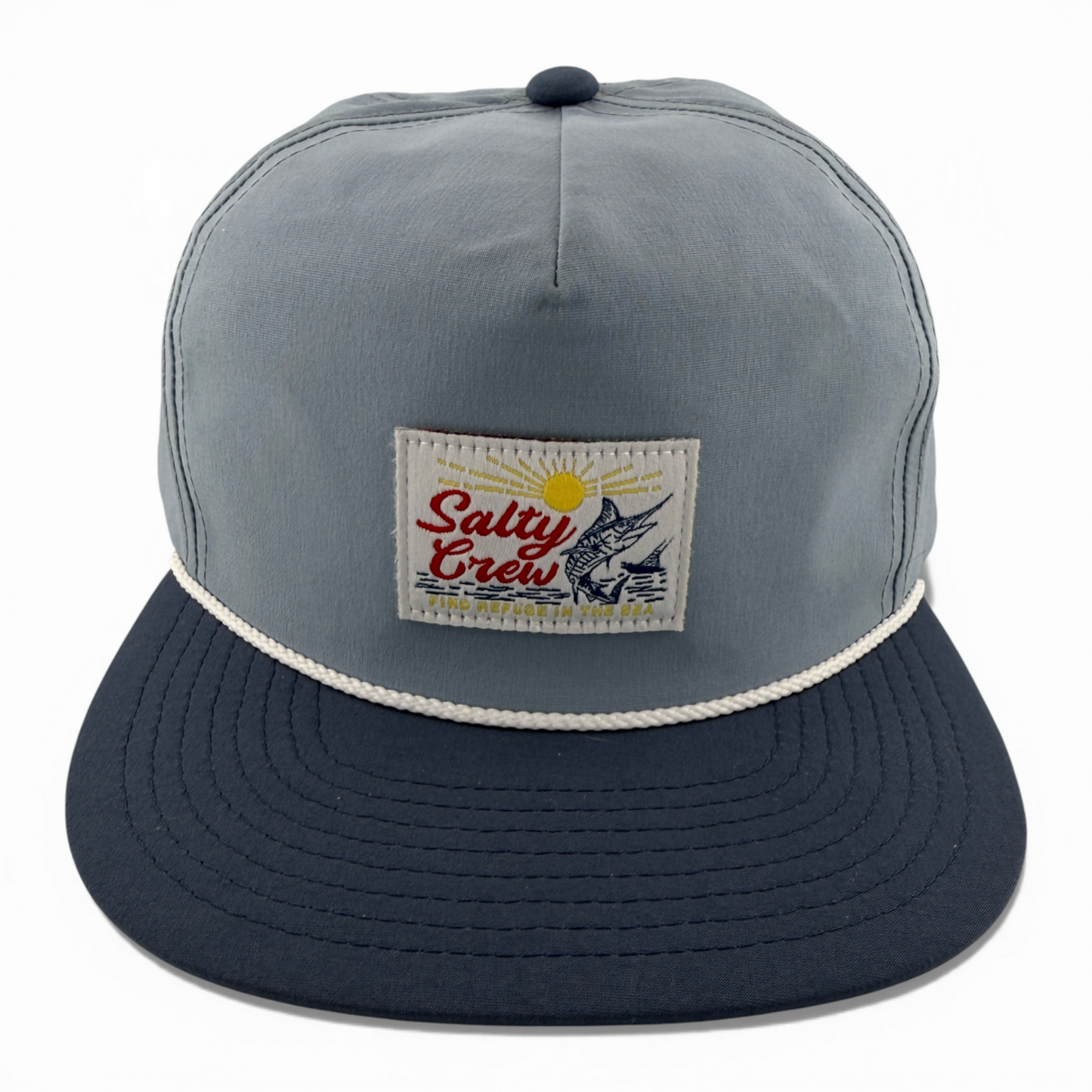 Salty Crew Jackpot Marlin 5-Panel Golfer Rope Sky SnapBack Adjustable Hat Cap