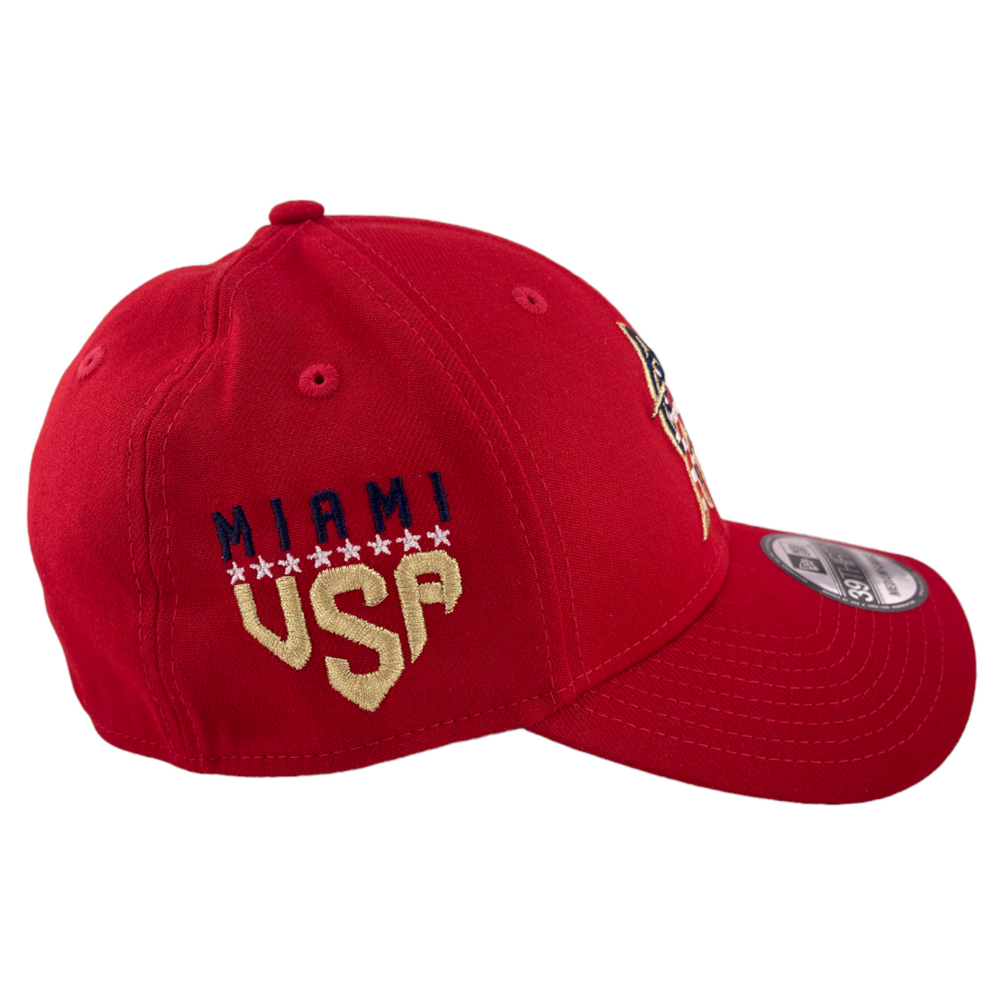 New Era Miami Marlins MLB 4th of July USA Flag 39Thirty Flex Fit Hat Cap