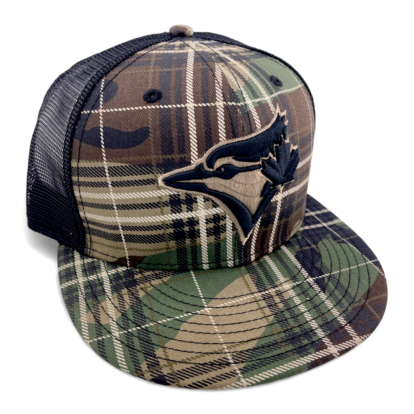 New Era Toronto Blue Jays MLB Camo Plaid 9FIFTY Mesh Snapback Adjustable Hat Cap