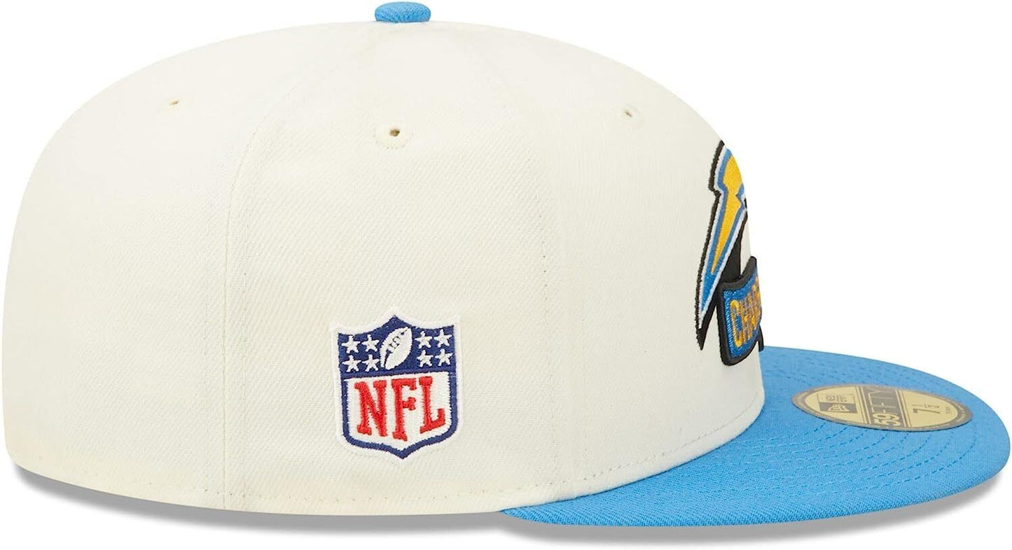 New Era Los Angeles Chargers 2022 Sideline NFL Cream 59FIFTY Fitted Hat Cap