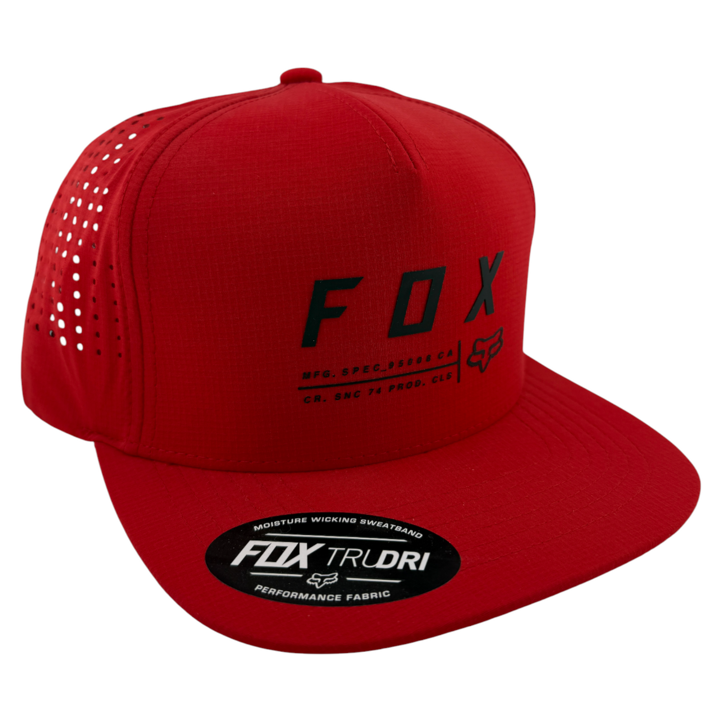 Fox Racing Non Stop Tech Logo Sport A-Frame Red Adjustable Snapback Hat Cap