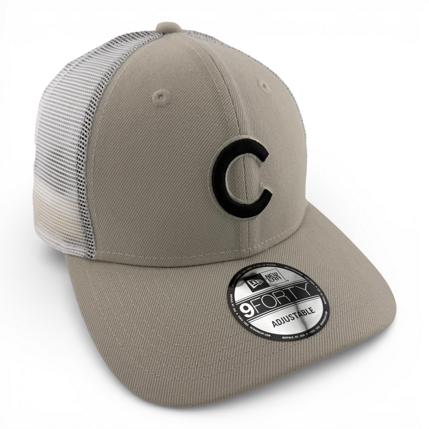 New Era Chicago Cubs MLB Stone Tan Khaki Mesh 9Forty Snapback Adjustable Hat Cap