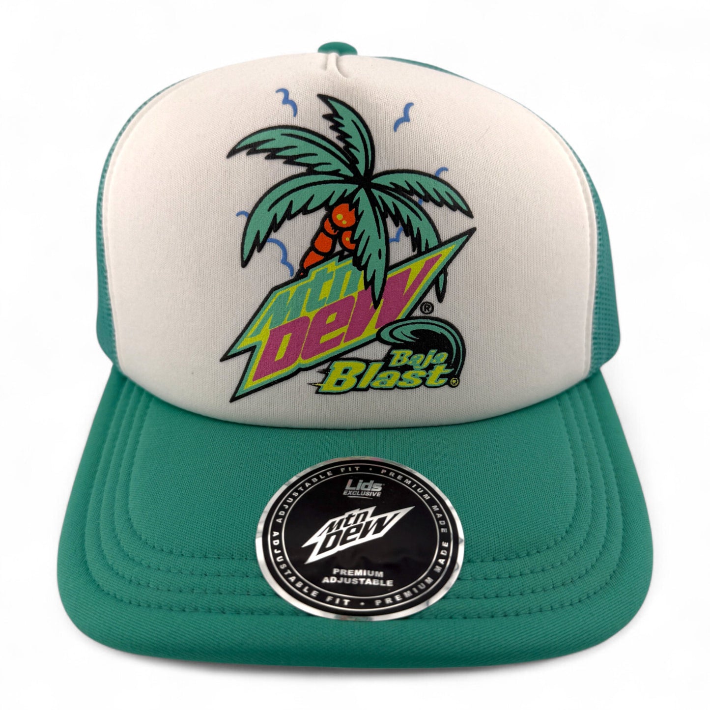 Mountain Dew Baja Blast Lids Exclusive Mtn Foam Trucker Adjustable Snapback Hat