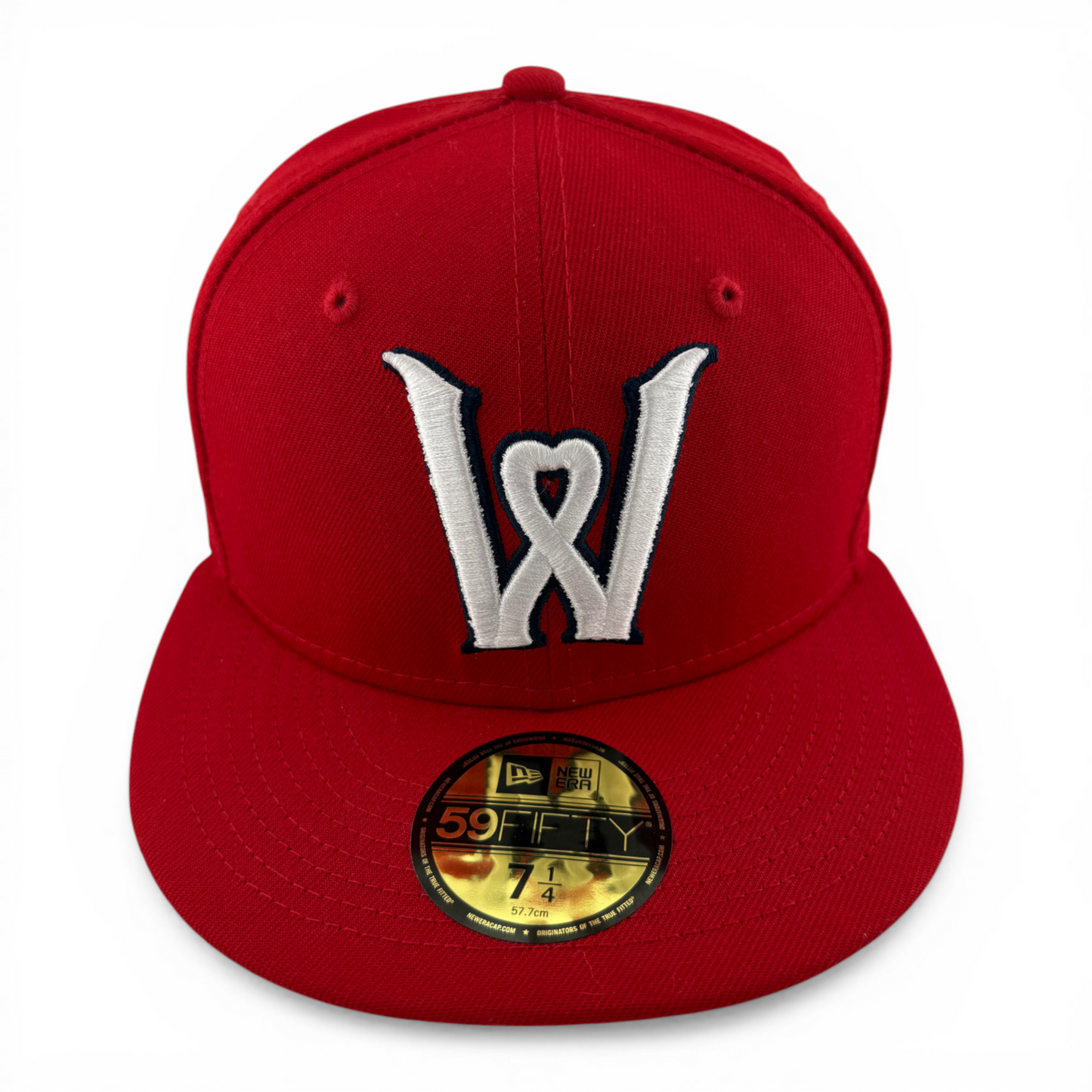 New Era Worcester Red Sox WooSox MiLB Red Heart W Logo 59Fifty Fitted Hat Cap