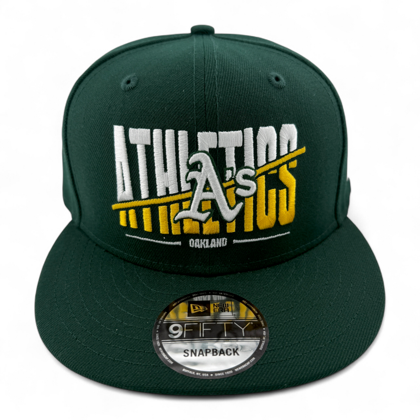 New Era Oakland Athletics A's MLB Sliced Logo 9FIFTY Snapback Adjustable Hat Cap
