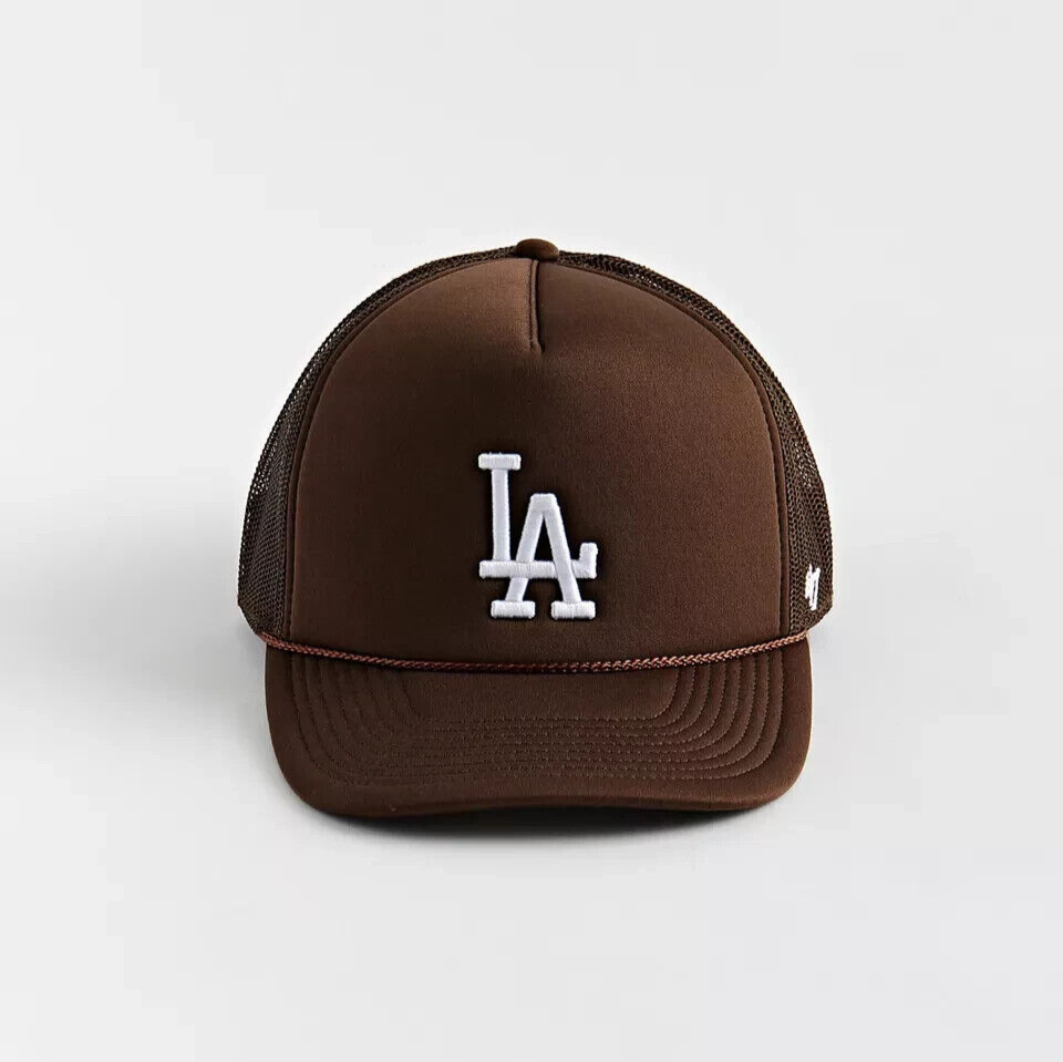 '47 Brand UO Los Angeles LA Dodgers Brown Trucker Snapback Baseball Rope Hat Cap