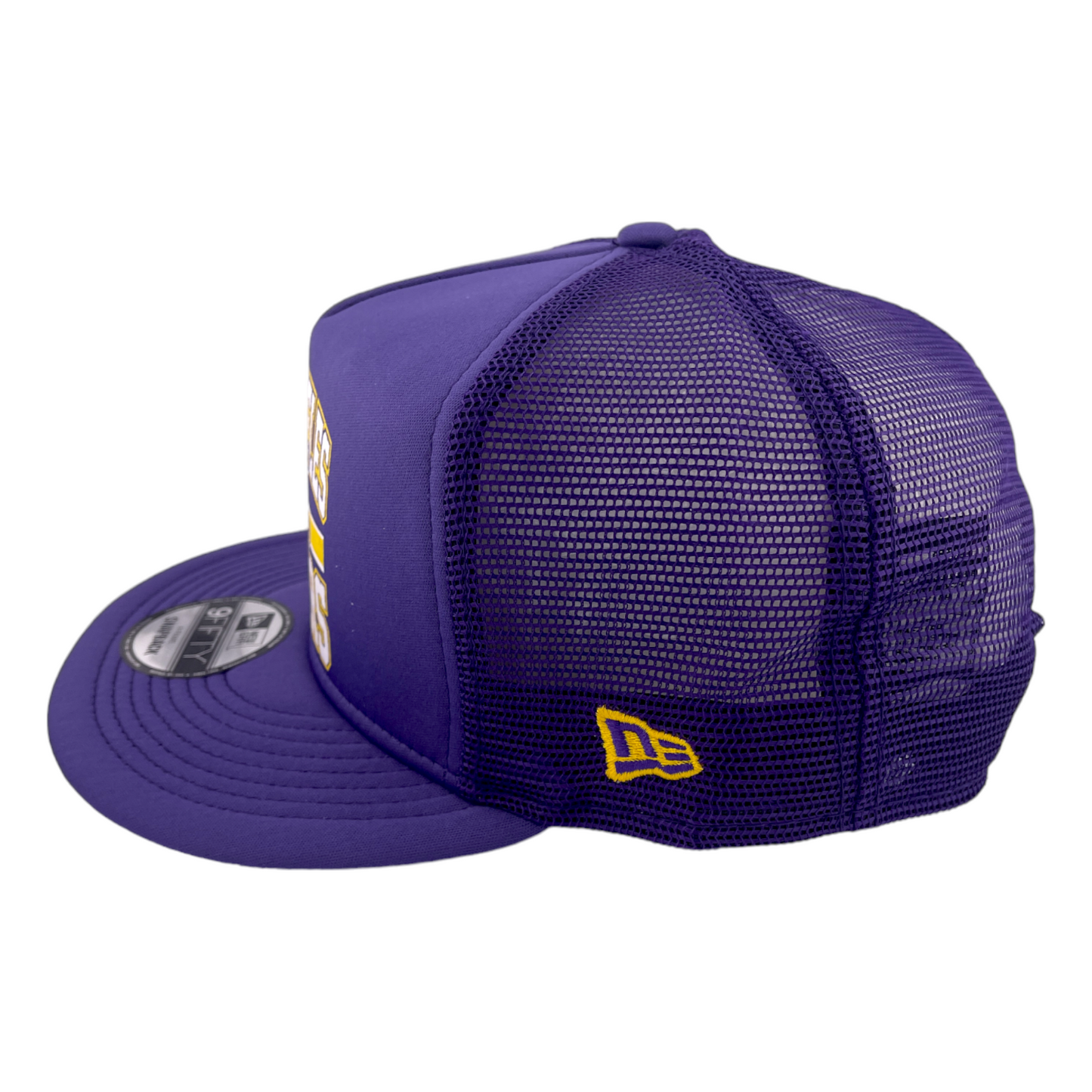 New Era Los Angeles Lakers Trucker Mesh Back Purple UV NBA 9FIFTY Snapback Hat Cap