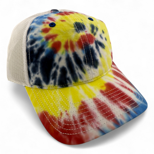 The Game GB470 Rainbow Tie Dye Trucker Mesh Back Snapback Adjustable Dad Hat Cap