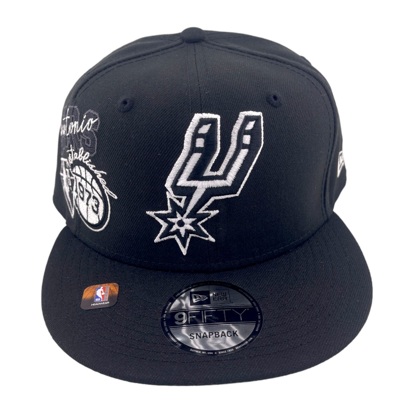 New Era San Antonio Spurs Back Half Black & White/Grey NBA 9FIFTY Snapback Hat Cap