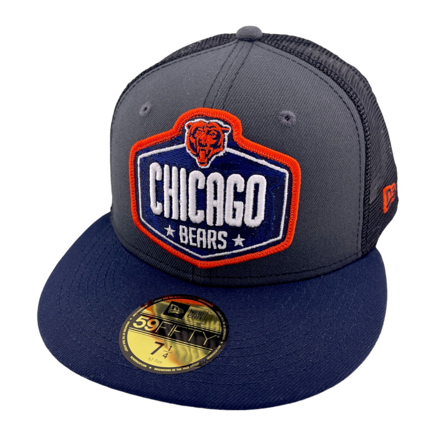 New Era Chicago Bears NFL 2021 Draft Mesh Back Trucker 59Fifty Fitted Hat Cap