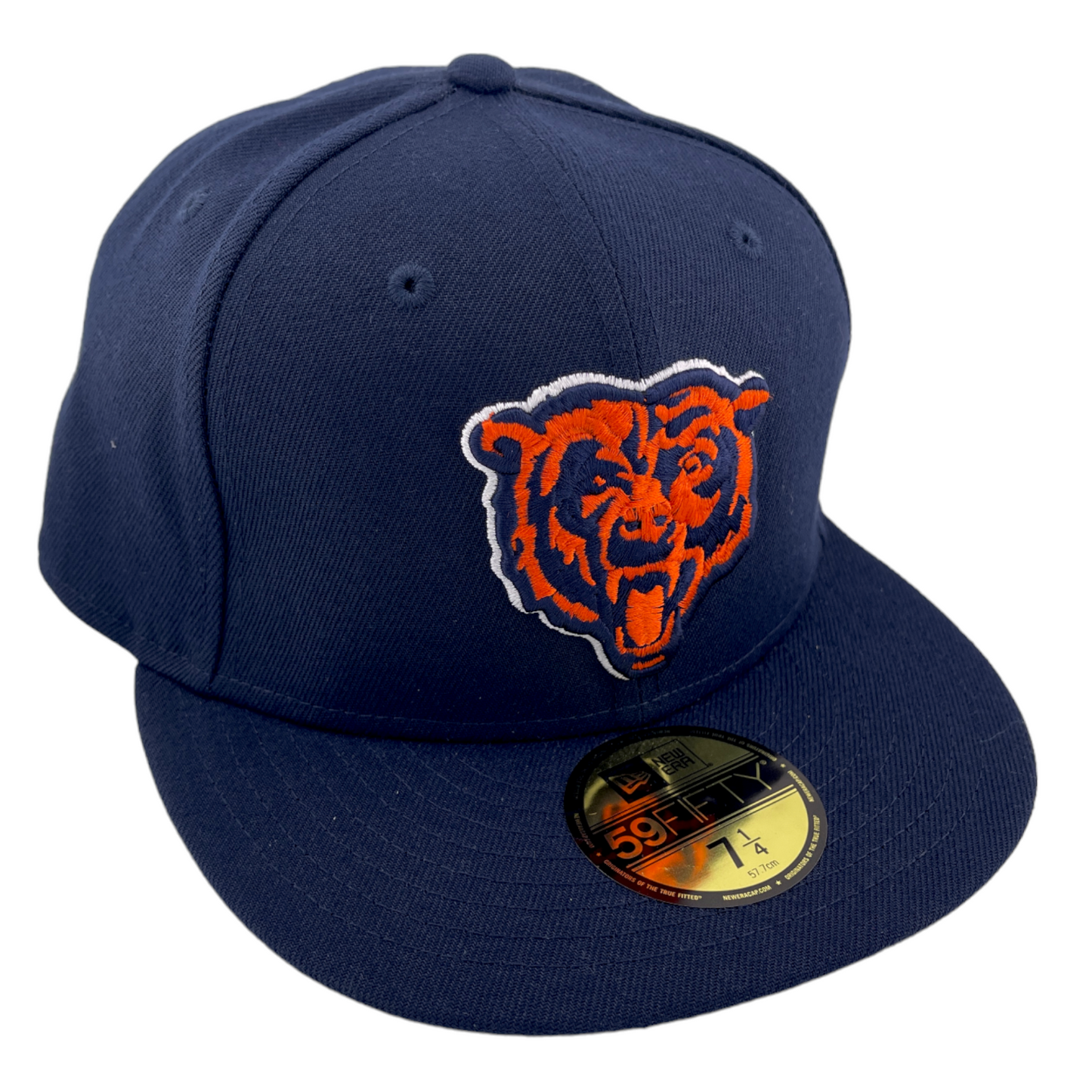 New Era Chicago Bears Basic Bear Logo Navy Blue/Grey UV 59Fifty Fitted Hat Cap