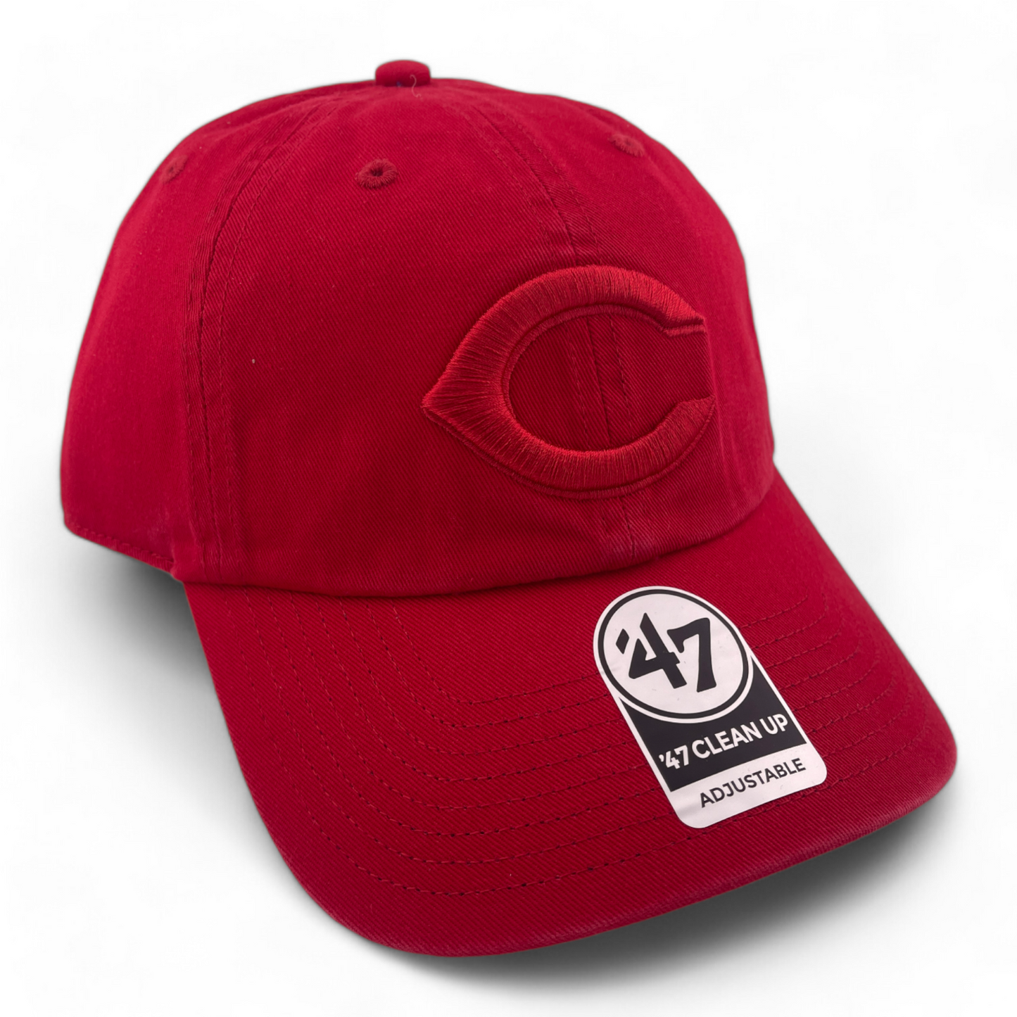 '47 Brand Cincinnati Reds MLB TC Tonal All Red Clean Up Adjustable Dad Hat Cap