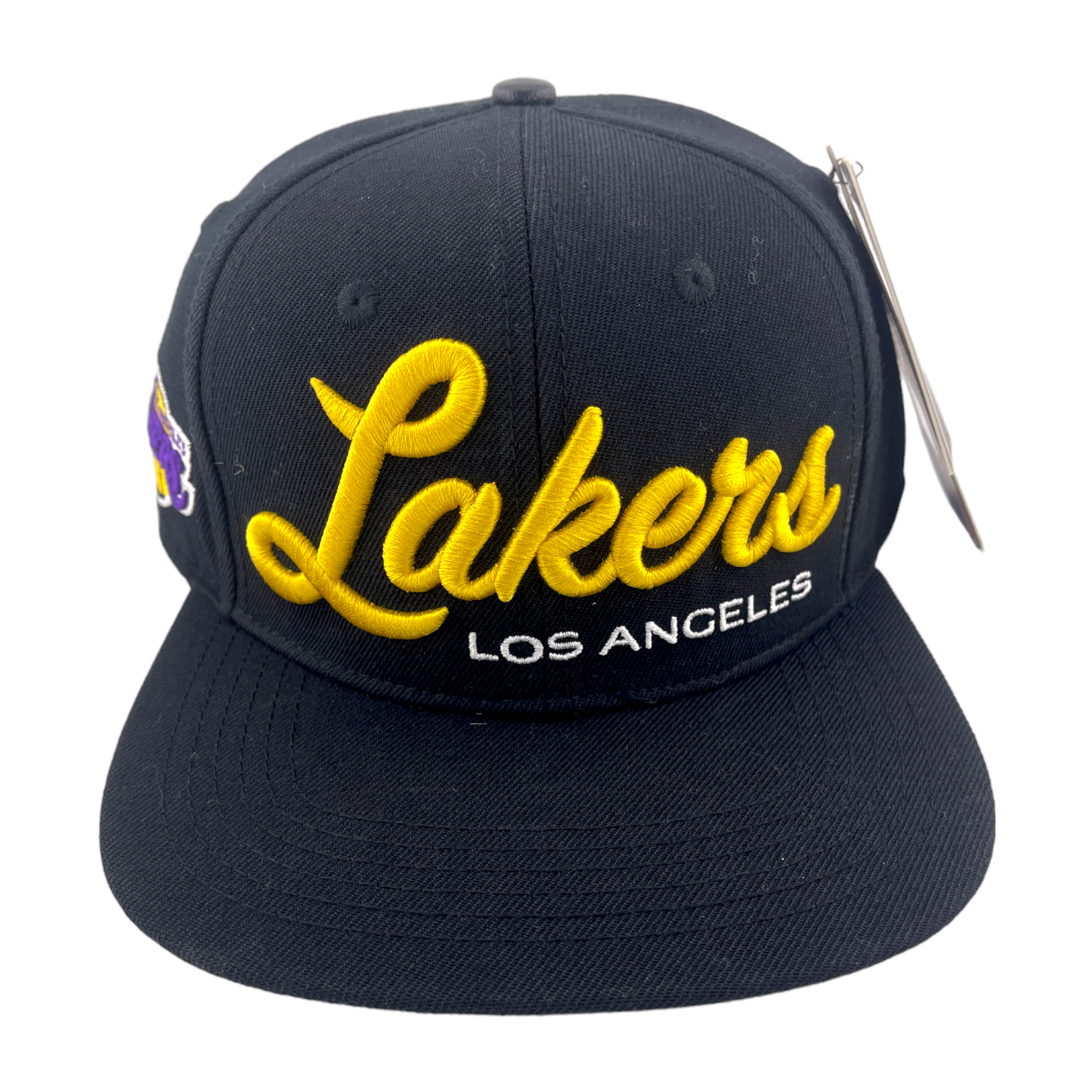 Pro Standard Los Angeles Lakers Drop Shadow Script Patch Black UV Snapback Hat Cap