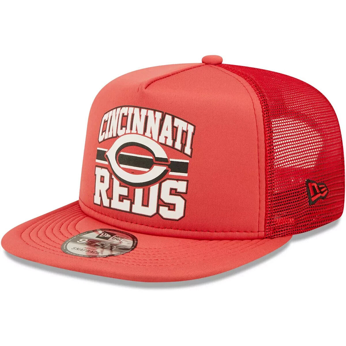 New Era Cincinnati Reds MLB 2022 Logo Red 9FIFTY Trucker Snapback Hat Cap