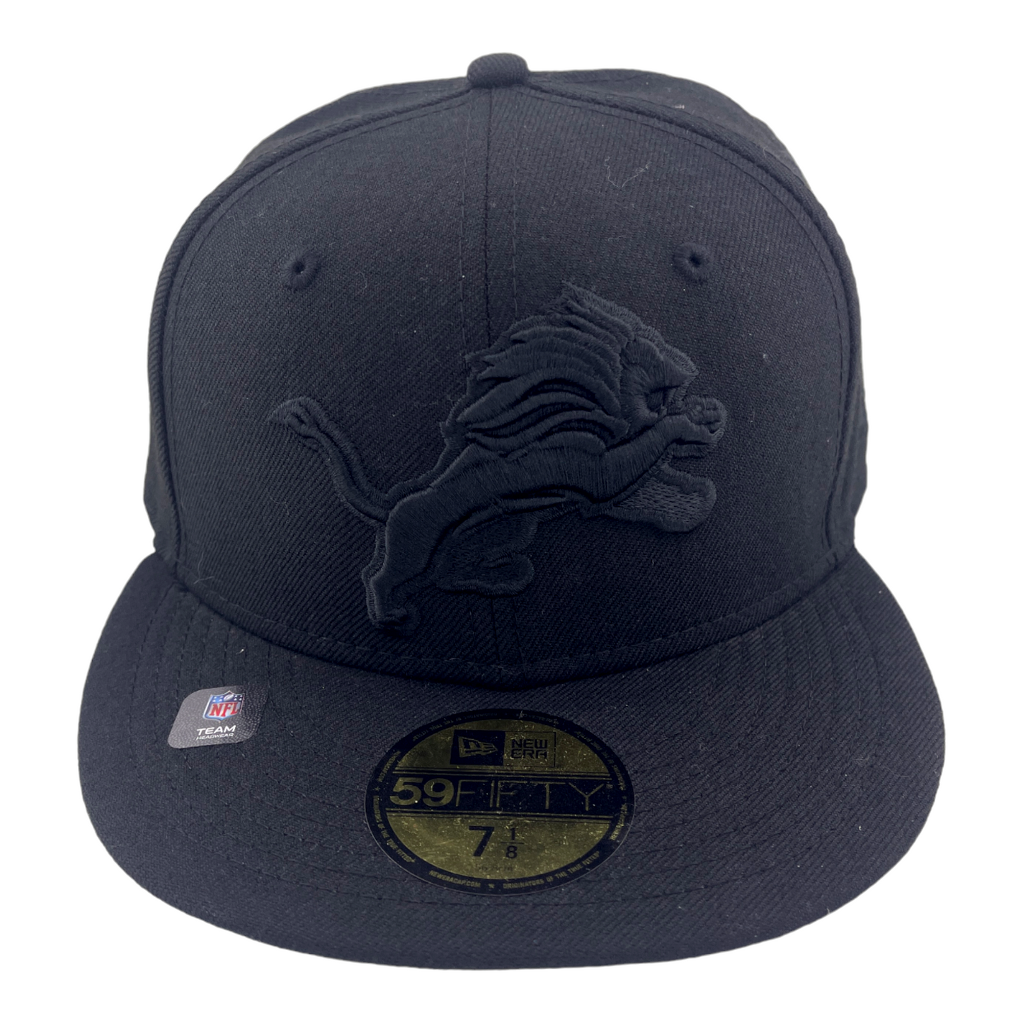 New Era Carolina Panthers All Blacked Out Logo Black/Grey UV 59FIFTY Fitted Hat Cap