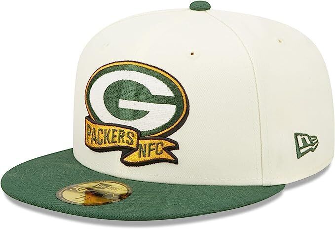 New Era Green Bay Packers 2022 Sideline NFL Cream 59FIFTY Fitted Hat Cap