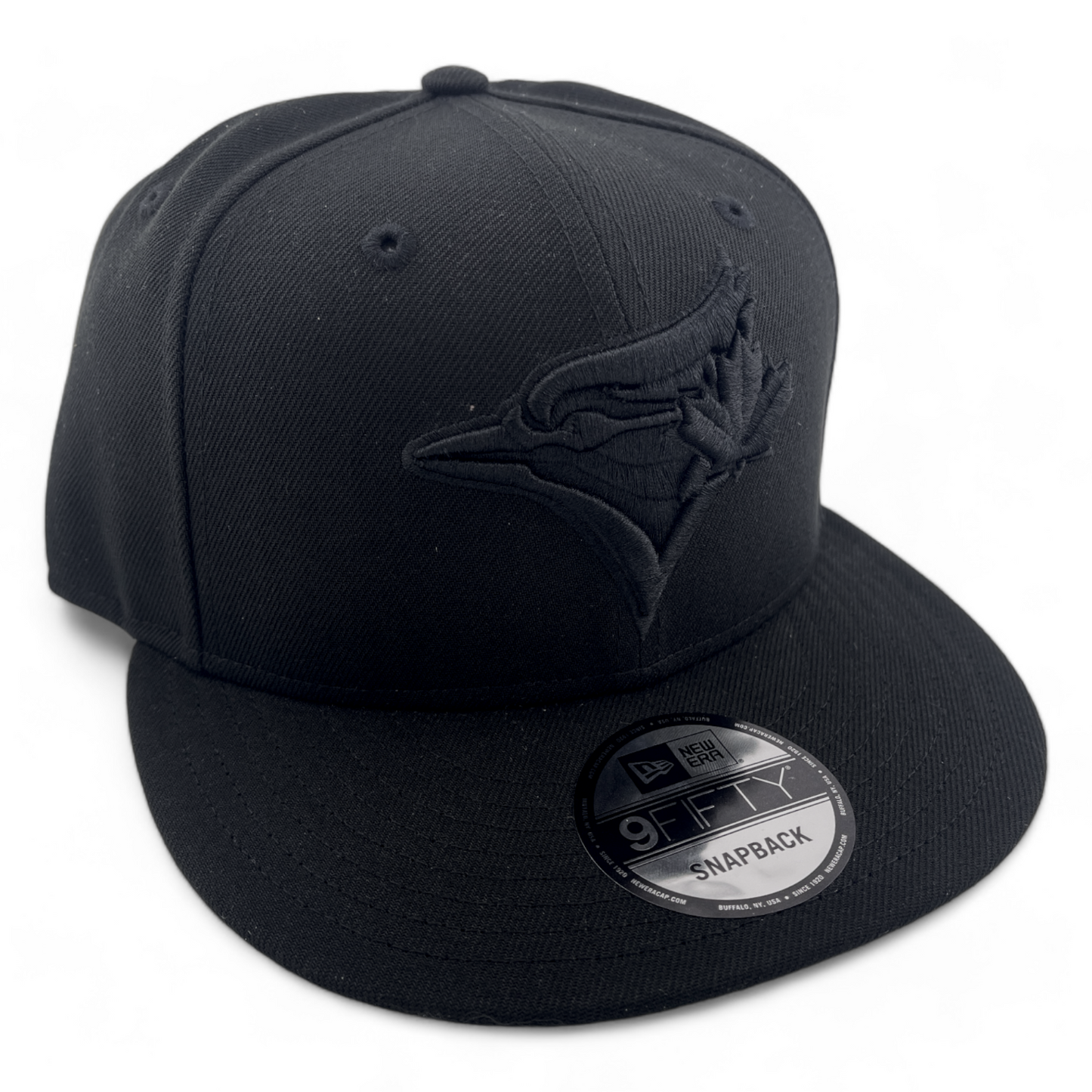 New Era Toronto Blue Jays MLB Blacked Out All Black Logo 9FIFTY Snapback Hat Cap