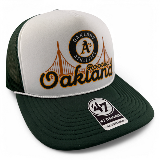 '47 Brand Oakland Athletics A's MLB Region Foam Trucker Snapback Mesh Back Hat