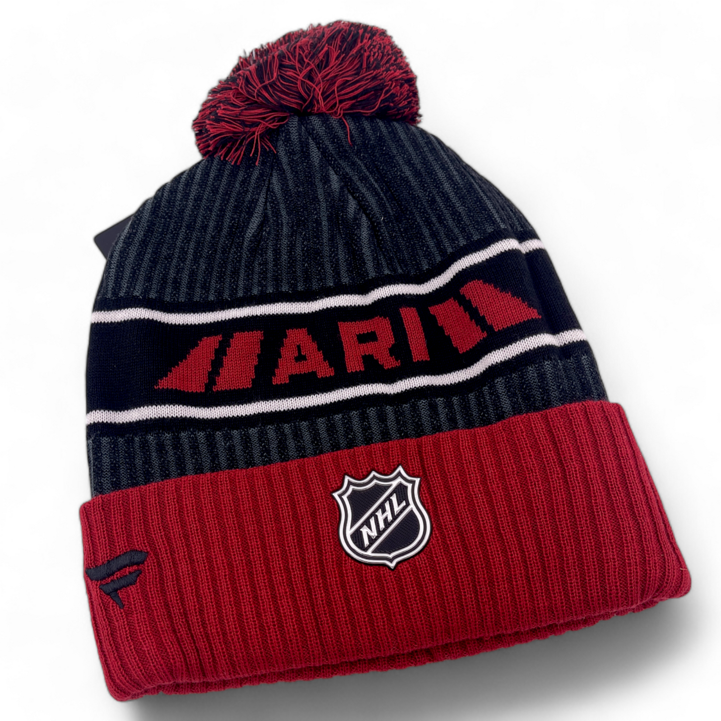 NEW Fanatics Arizona Coyotes NHL Pro Locker Room Pom Beanie Cuffed Knit Hat Cap