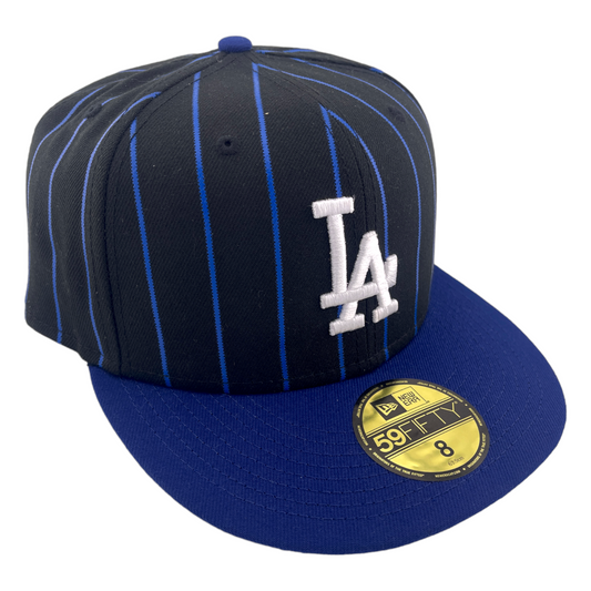 New Era Los Angeles Dodgers Birdcage Blue Pinstripe/Green UV 59FIFTY Fitted Hat Cap