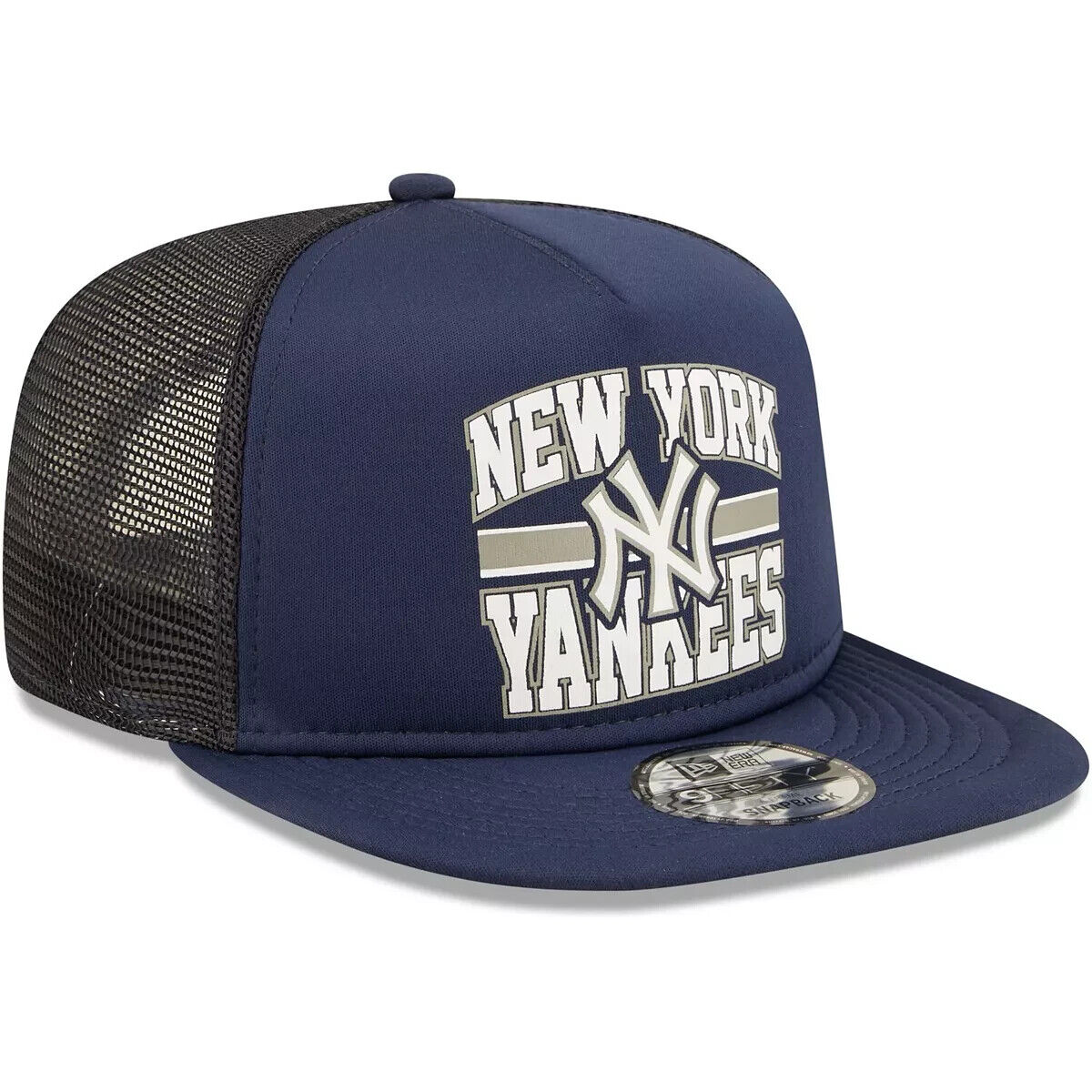 New Era New York Yankees MLB 2022 Logo Navy Blue 9FIFTY Trucker Snapback Hat Cap