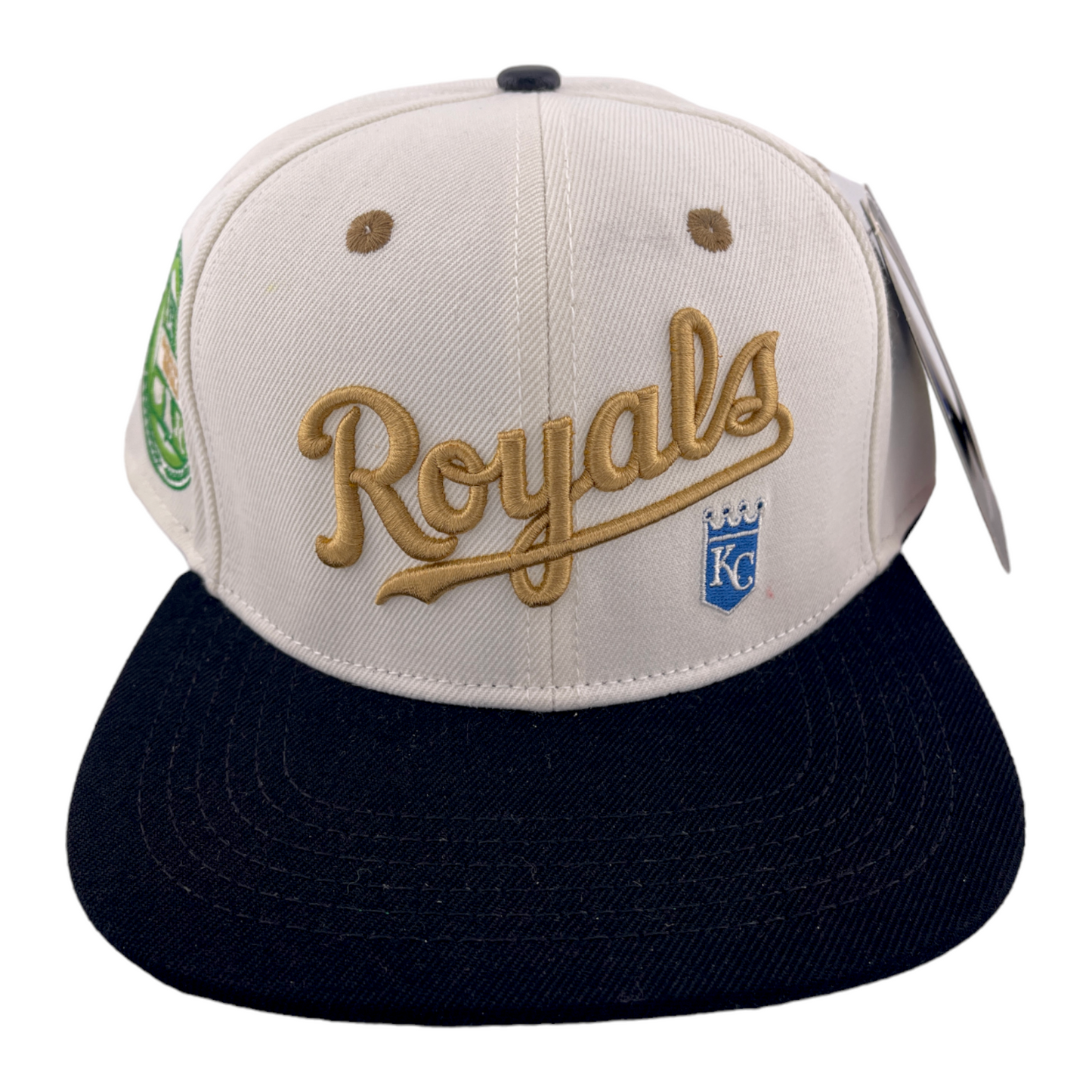 Pro Standard Kansas City Royals MLB Script Logo Patch Ivory/Gold Snapback Hat Cap