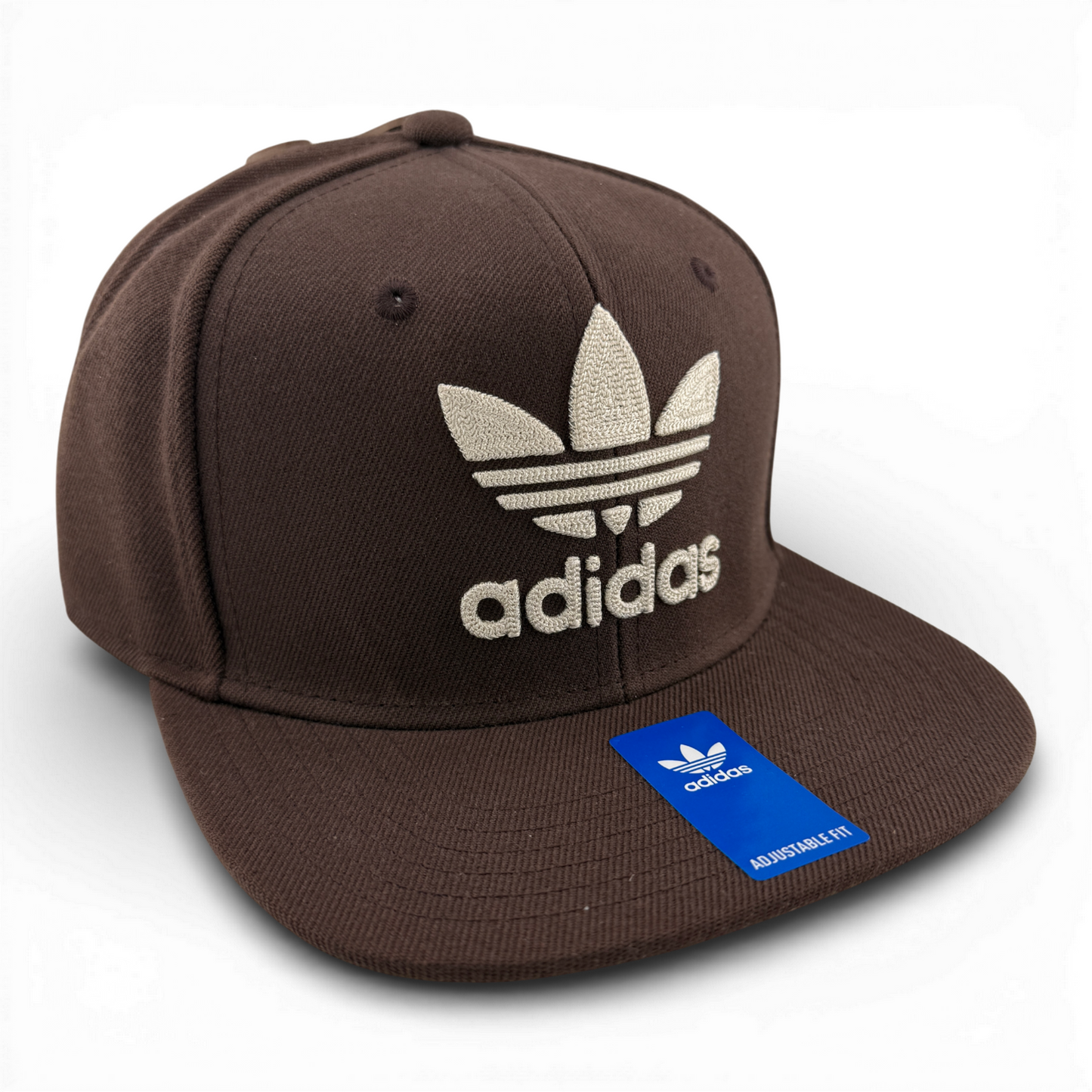 adidas Originals Trefoil Chain Brown Cream Logo Adjustable Snapback Hat Cap