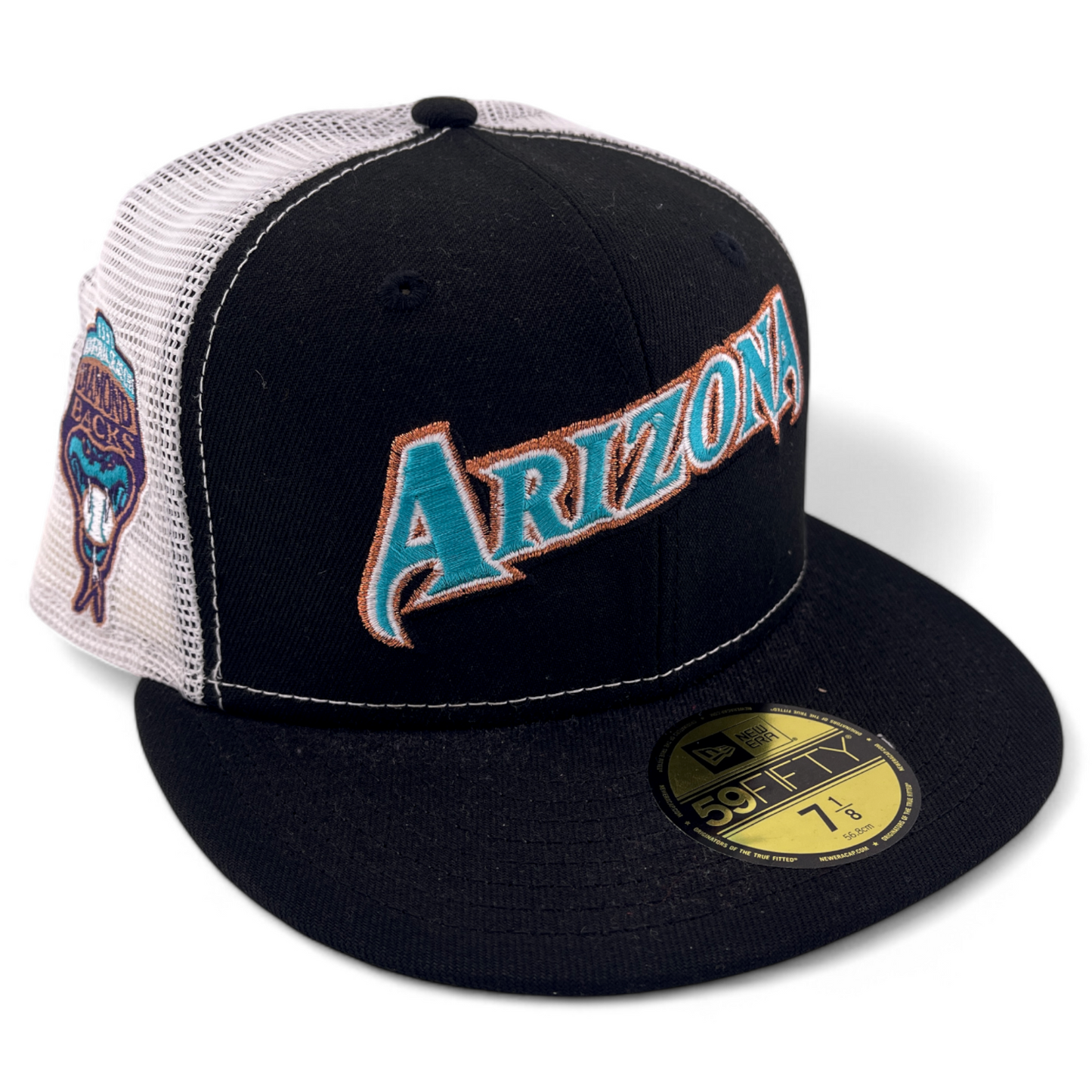 New Era Arizona Diamondbacks MLB Script Rearview Mesh Back 59FIFTY Fitted Hat