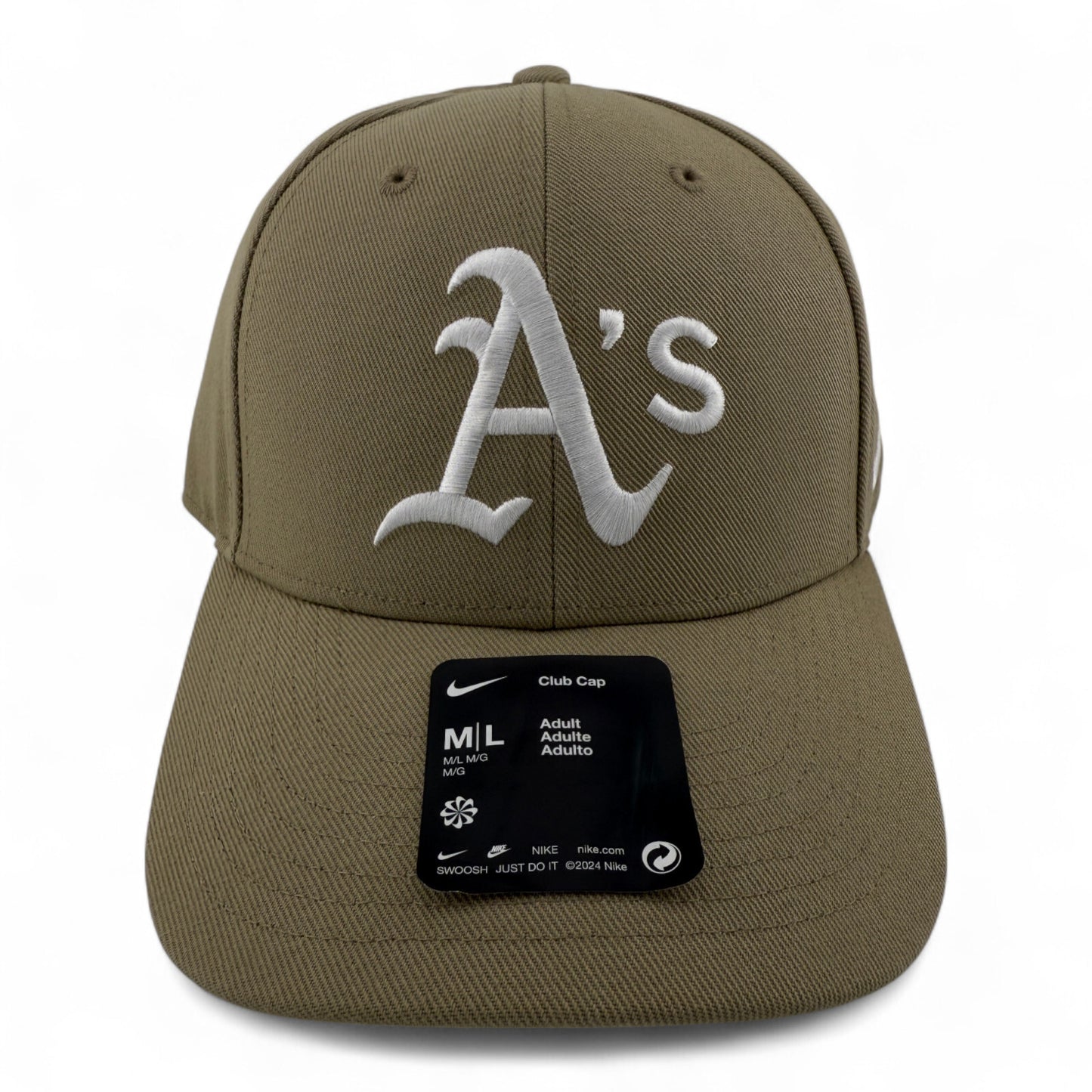 Nike Oakland Athletics A's MLB Khaki Tan Club Cap Structured Adjustable Hat