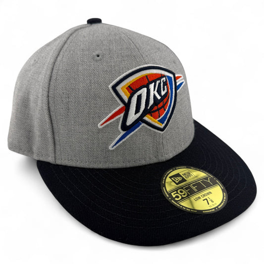 New Era Oklahoma City Thunder NBA Grey/Navy Low Crown 59Fifty Fitted Hat Cap