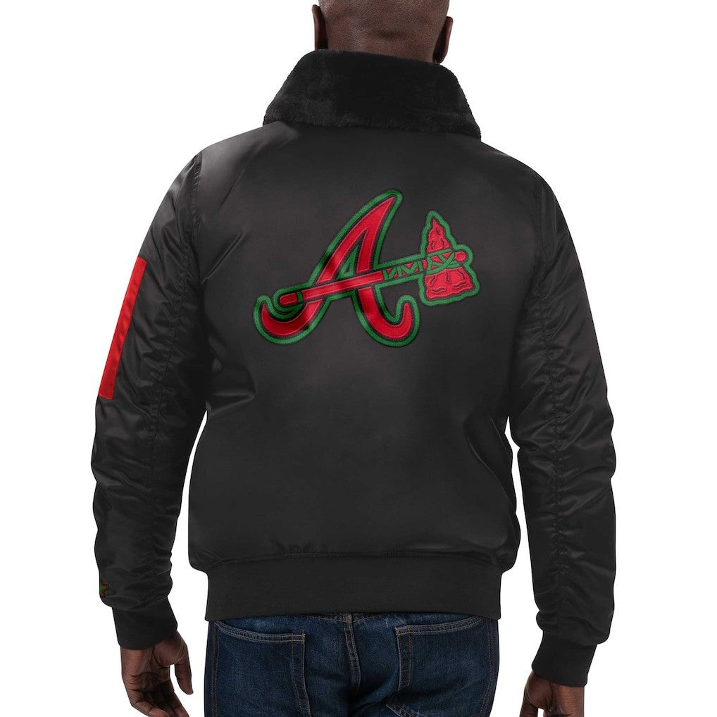 Starter x Ty Mopkins Atlanta Braves MLB Black History Month Satin Men's Large