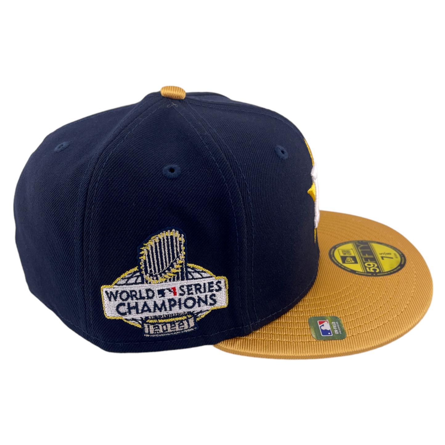 New Era Houston Astros World Series Champs Gold Navy/Black UV 59FIFTY Fitted Hat Cap