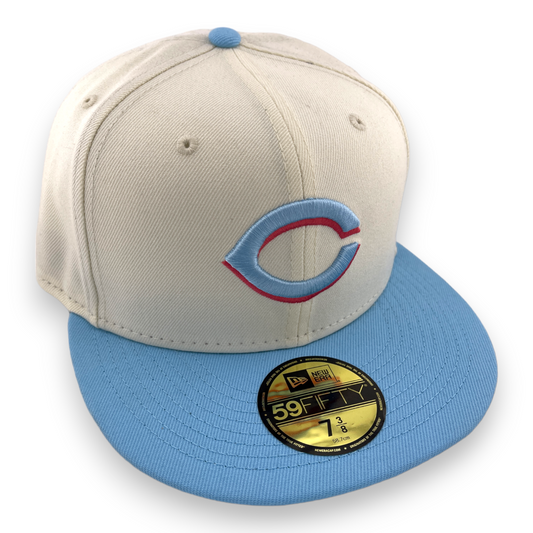 New Era Cincinnati Reds 2 Tone Color Pack White/Teal Blue Gray UV 59FIFTY Hat Cap