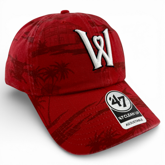 '47 Brand Worcester Red Sox WooSox Fiji Heart Clean Up Adjustable Dad Hat Cap