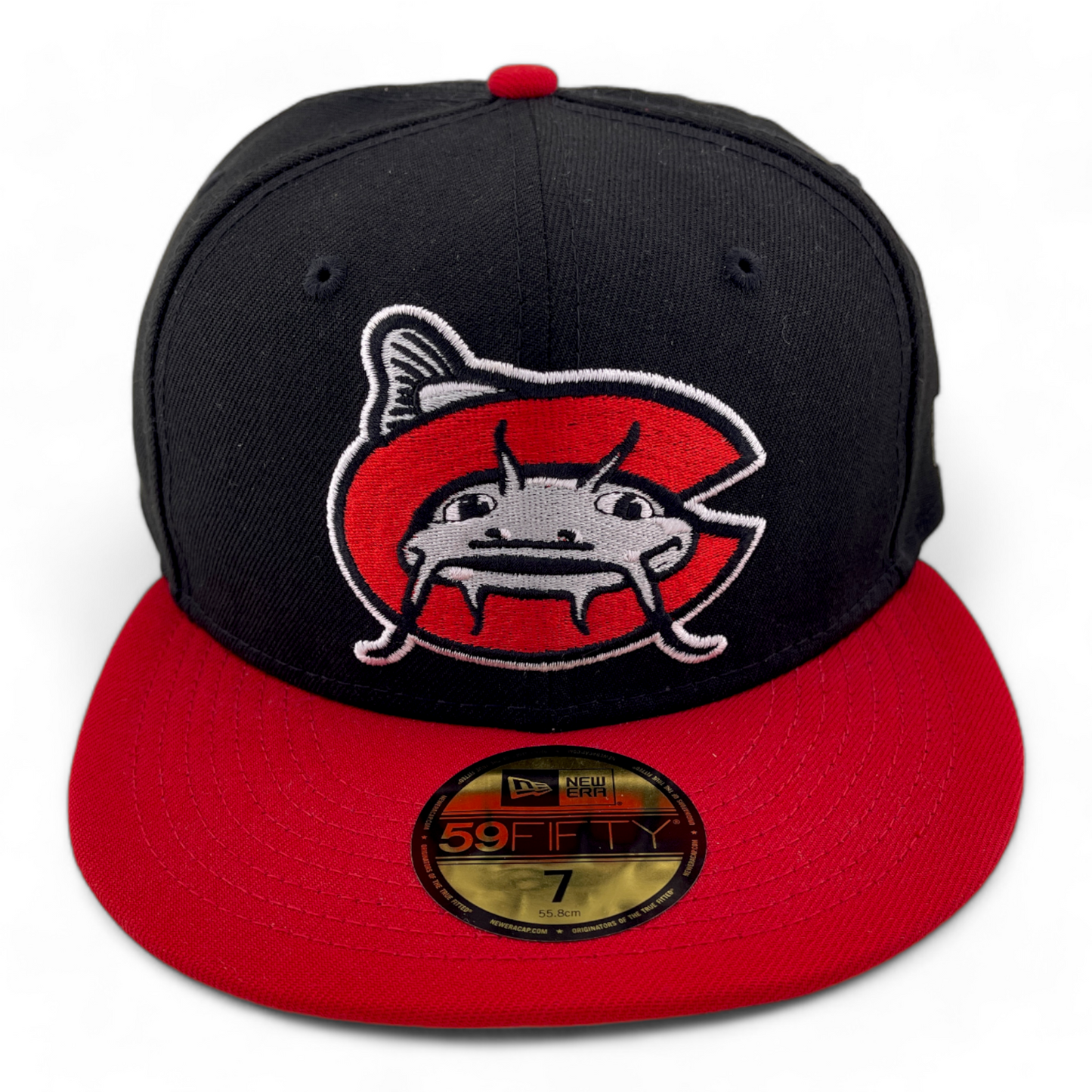 New Era Carolina Mudcats MiLB Black/Red Classic Team Home 59Fifty Fitted Hat Cap