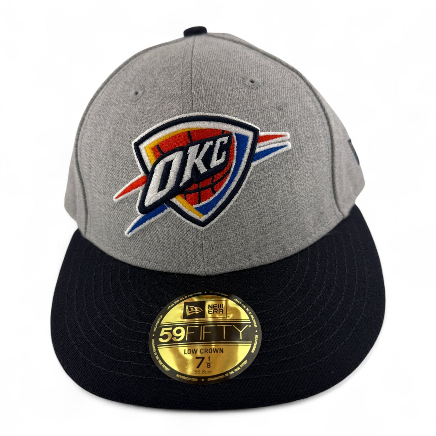 New Era Oklahoma City Thunder NBA Grey/Navy Low Crown 59Fifty Fitted Hat Cap